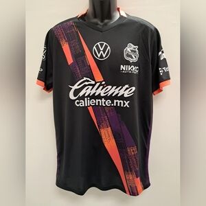 Black and Orange Puebla Soccer Jersey Adult.